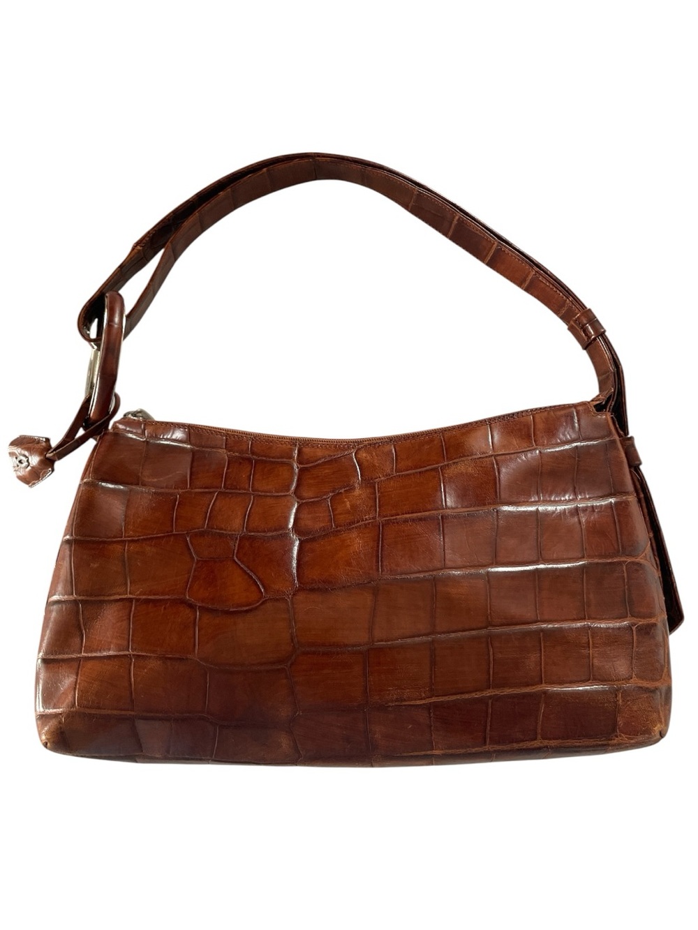 TUSCAN'S Creations Italian Leather Croc-Embossed Shoulder Bag